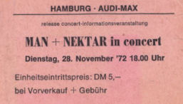 nektar ticket from November 28, 1972